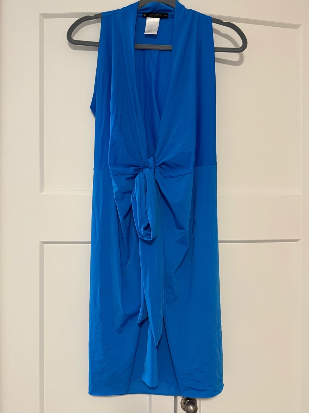Knot-Front Sleeveless Royal Blue Dress